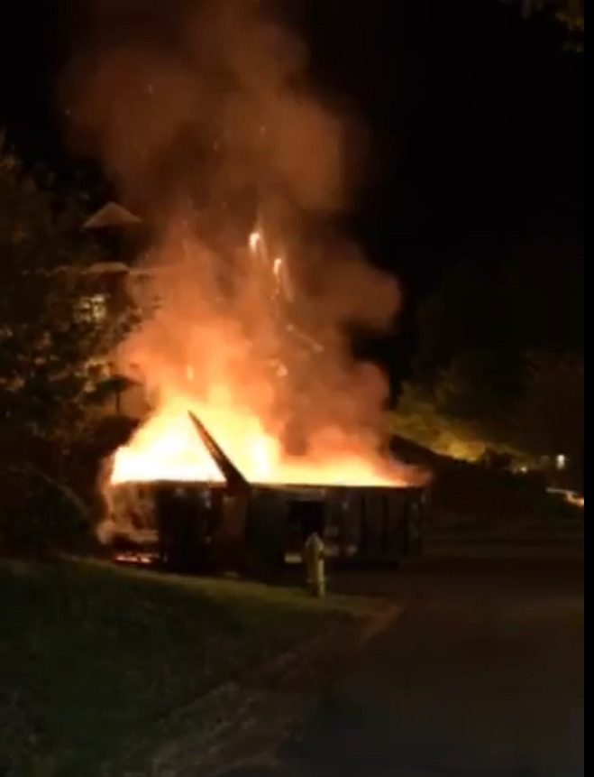 Dumpster fire causes commotion overnight