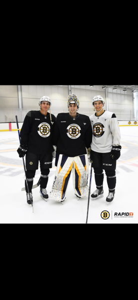 Chris Pelosi, Dylan Siverstein and Elliot Groenewold attended Boston Bruins development camp.